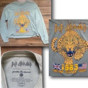 Pyromania Def Leppard Cropped L/S Tee M/L